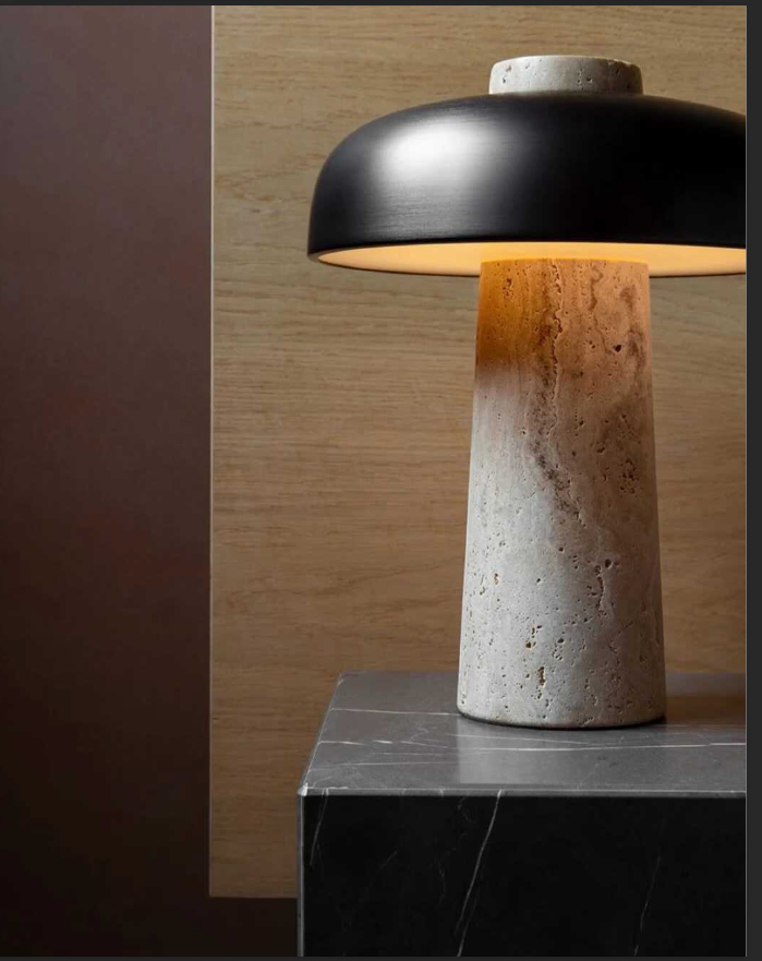 Lampe à poser décorative – Métal & Pierre