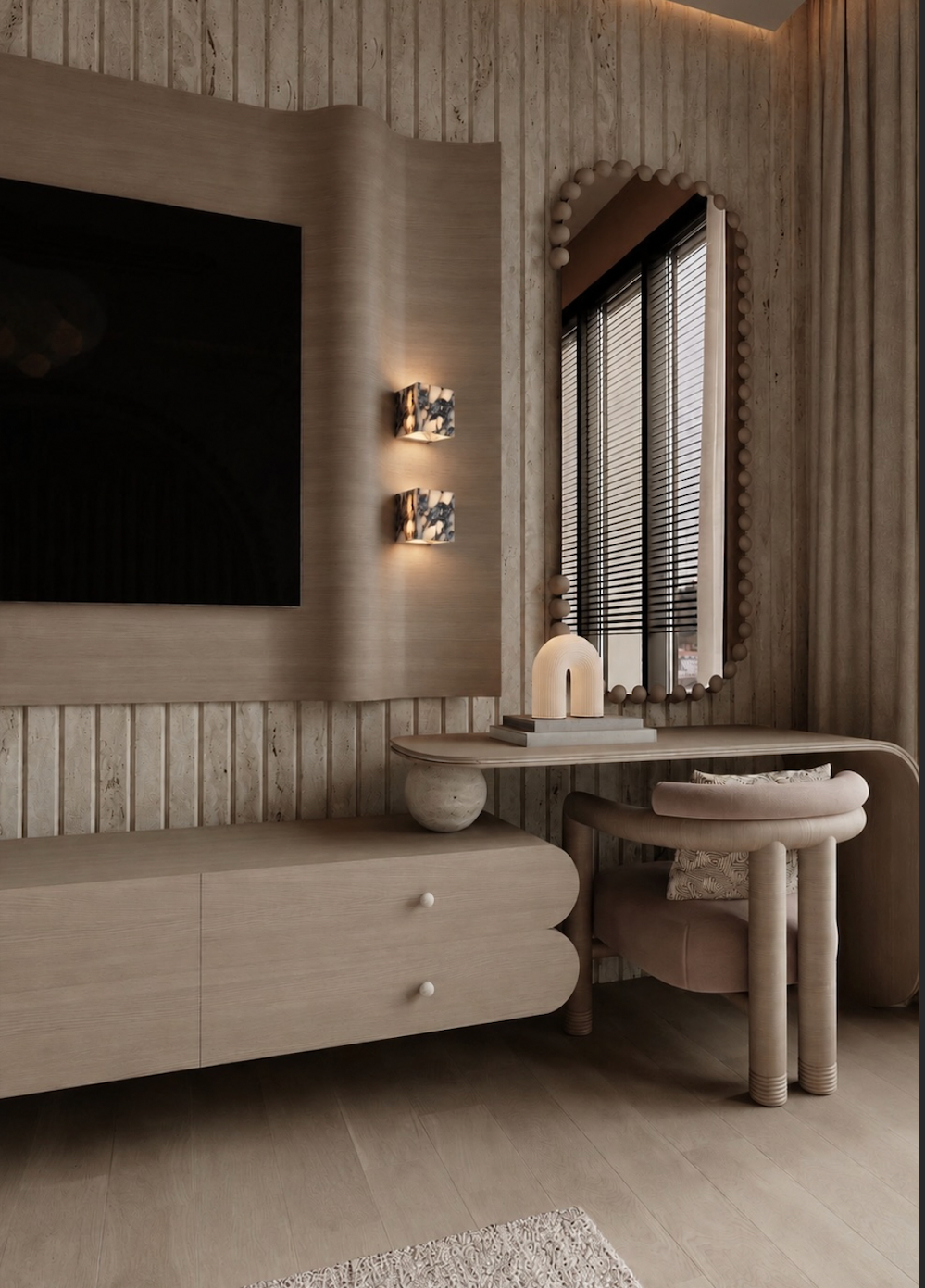 Applique murale LED en marbre naturel