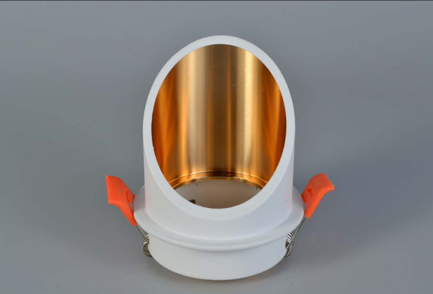 Spot encastrable en alumimum rond Blanc et bronze DOWN-RDLA-110-WH/WH