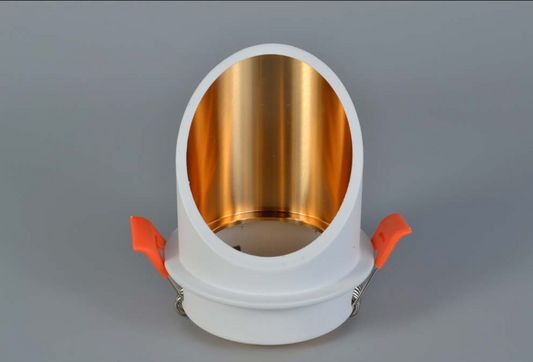Spot encastrable en alumimum rond Blanc et bronze DOWN-RDLA-110-WH/WH