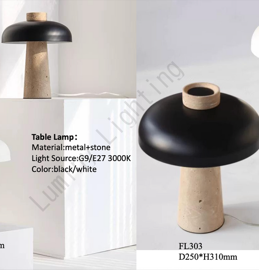 Lampe à poser décorative – Métal &amp; Pierre