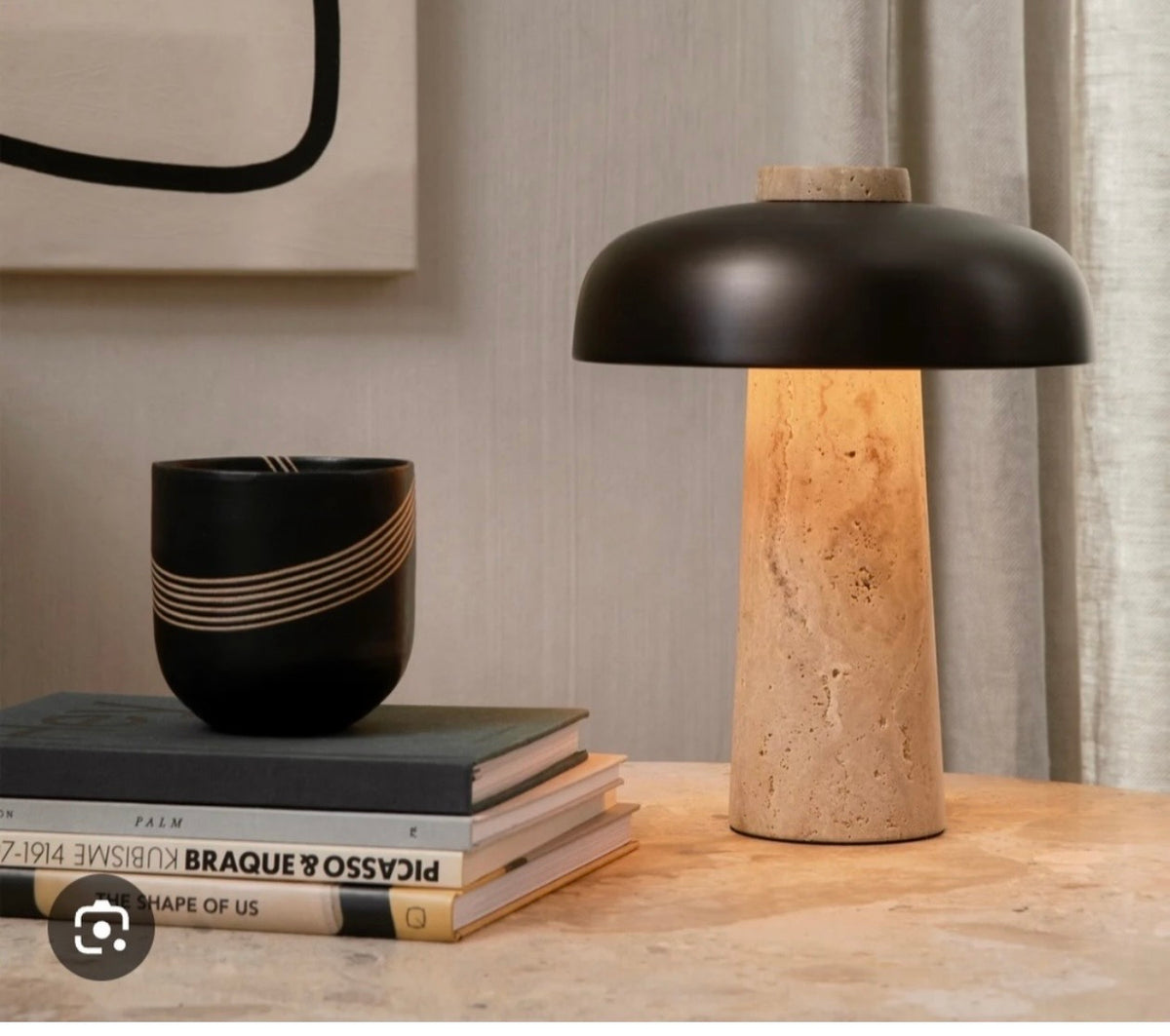 Lampe à poser décorative – Métal &amp; Pierre