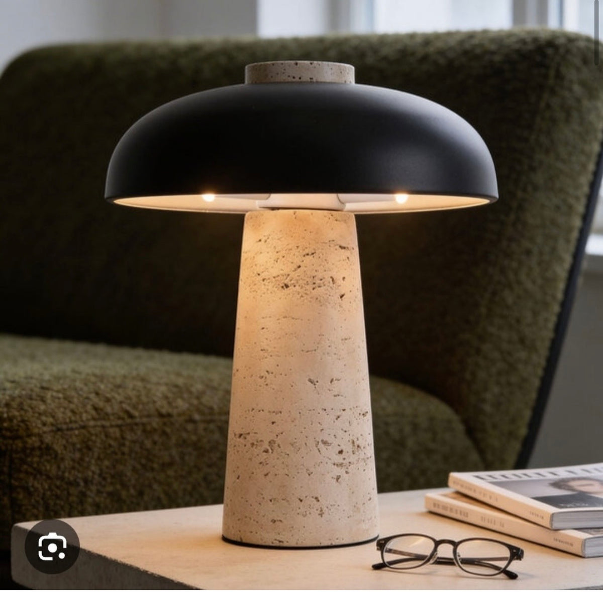 Lampe à poser décorative – Métal &amp; Pierre