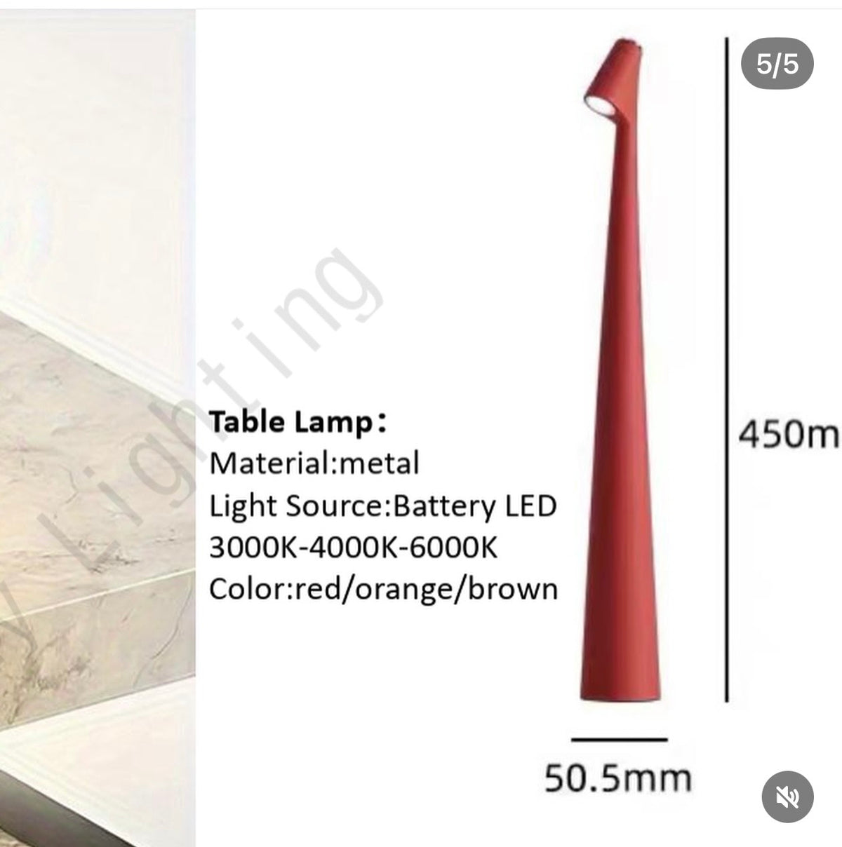 Lampe de table LED rechargeable