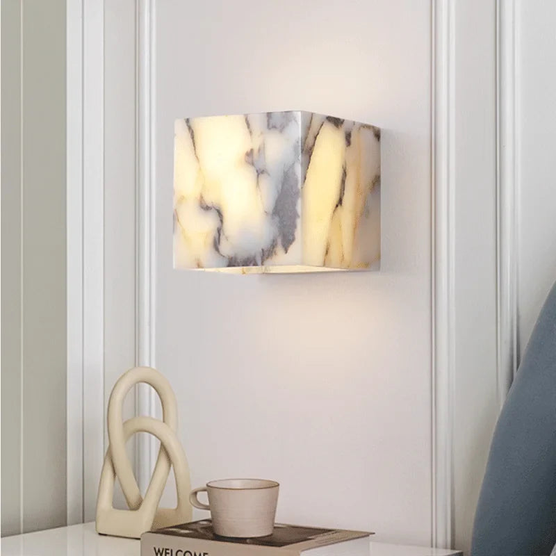 Applique murale LED en marbre naturel
