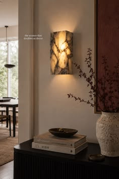 Applique murale LED rectangulaire en marbre naturel