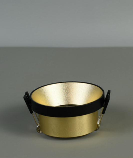 Spot encastrable en aluminum rond noir et doré DOWN-RDLA-101-R- GD/BK